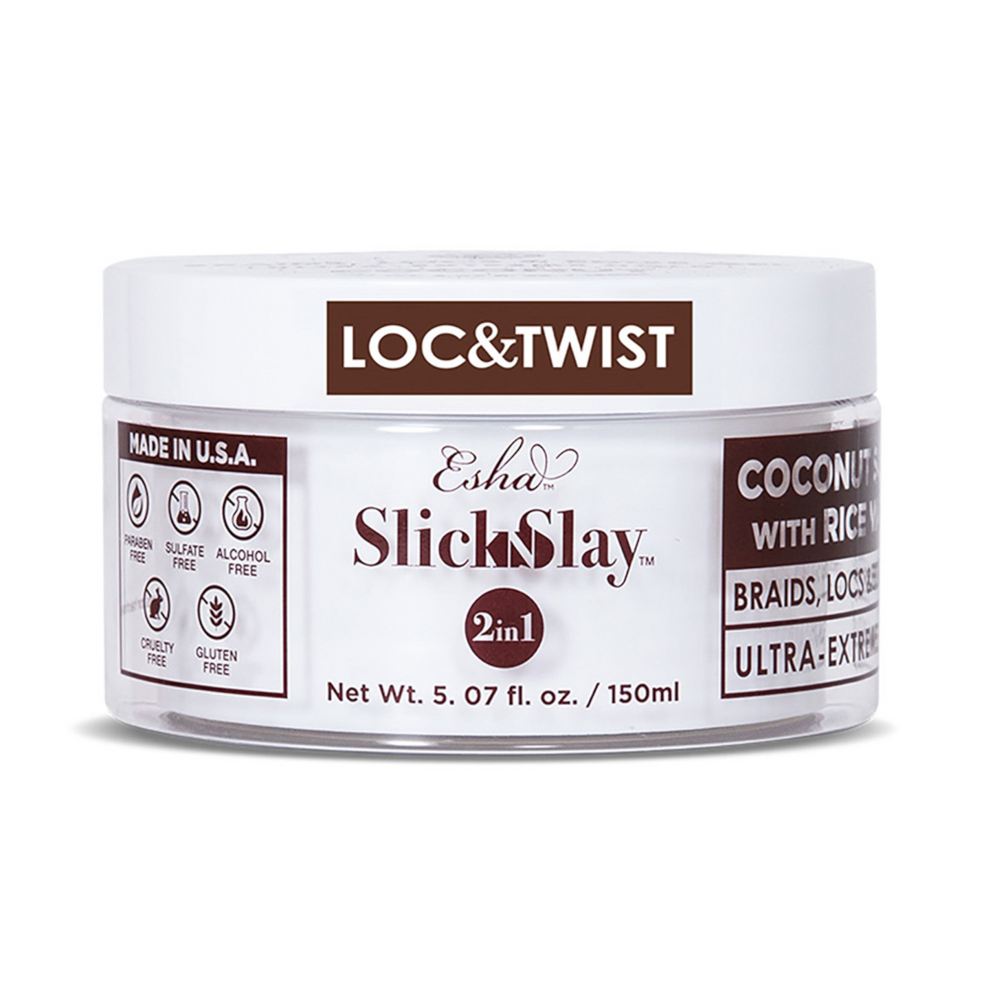 Slick N Slay 2-IN-1 Braid & Edge Gel - COCONUT & RICEWATER