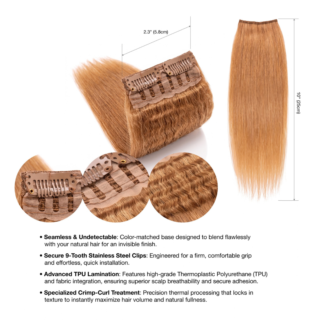 
                  
                    Janet Collection Melt Volume Up 10" 100% Remy Human Hair Clip-In Extension – 2PCS
                  
                