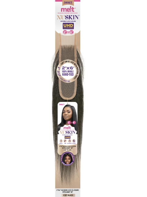 Janet MELT NUSKIN UHD Virgin Remy Human Hair 2x6 Swiss Lace